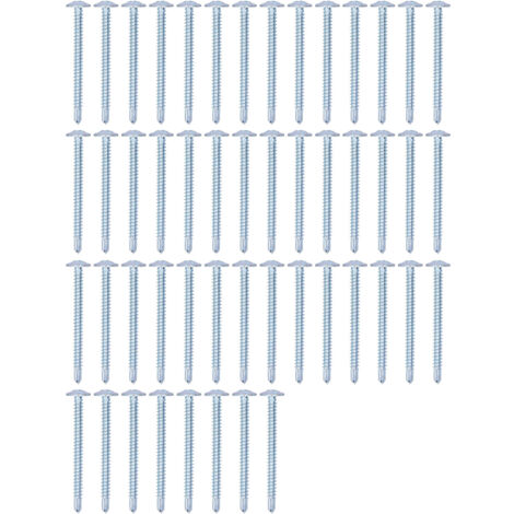 50 vis autoperceuses cruciformes en acier au carbone zingué, tête ronde 4,2 x 50 mm (1/5)