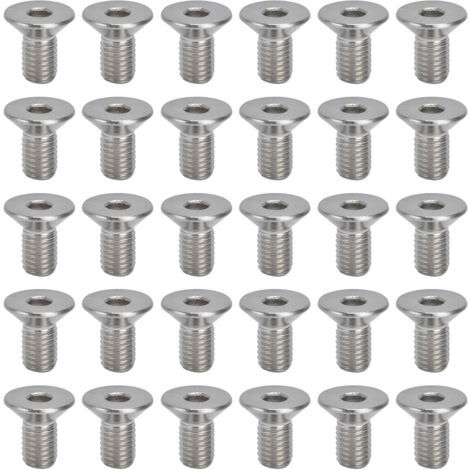 30 vis à six pans creux M10, 10 mm, en acier inoxydable A2, tête fraisée hexagonale, pour fixations industrielles M10x20 (1/5)