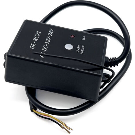 Trywise Récepteur Universel 4 Fils pour Porte de Garage Compatible GE-RCV1, 433MHz Apprentissage Code Roulant Remplacement pour Ouvre-Porte AD DC12V/24V