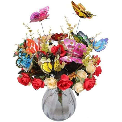 Carillon à vent - Piquets papillons colorés - 50 pièces - 25cm - Décoration de jardin - Couleur Carillon à vent - Piquets papillons colorés - 50 pièces - 25cm - Décoration de jardin - Couleur