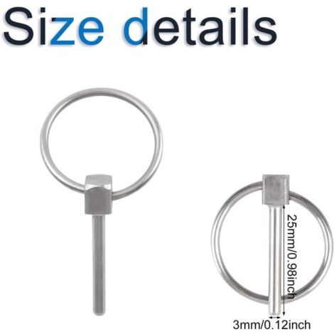 Goupille Rapide Inox 316 Pour Bateau - Toit Bimini - 0,63 X 5,1 Cm - Lot