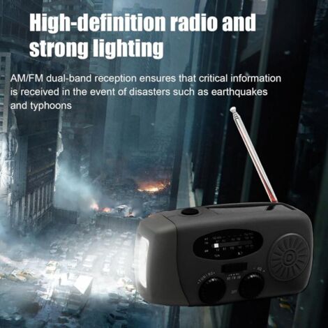 Kaito KA500BU Radio D'Urgence AM/FM/SW – Manivelle, Solaire, Batterie – Lampe & Chargeur USB Bleu