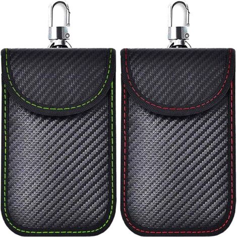 Sac Faraday ONEVER 2-Pack - Protecteur Clé Voiture Et Téléphone, Boîte Blocage Signal Antivol RFID NFC GPS