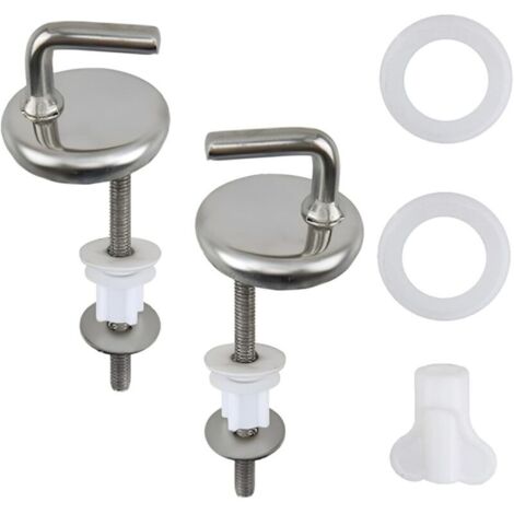 Accessoires pour abattant WC 2 pièces. charnières. fixations avec accessoires et pièces de rechange pour la plupart des toilettes standard (1/4)