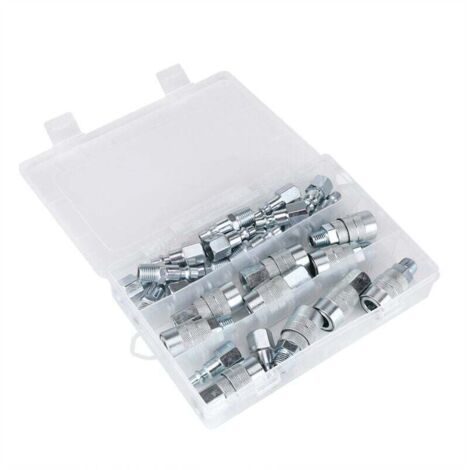 30pcs / Set Coupleur Rapide Ensemble de Connecteurs Mâle Femelle Raccords de Connecteur de Tuyau d'air 1/4 NPT Raccords de Connecteur de Tuyau d'air Coupleur Ensemble de (1/4)