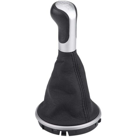Pommeau de levier de vitesse Akozon, pommeau de levier de vitesse, pommeau de levier de vitesse à 5 vitesses, couvercle de soufflet en L pour Skoda Fabia MK2 Roomster 5J0711113F. Intérieur automobile (1/4)