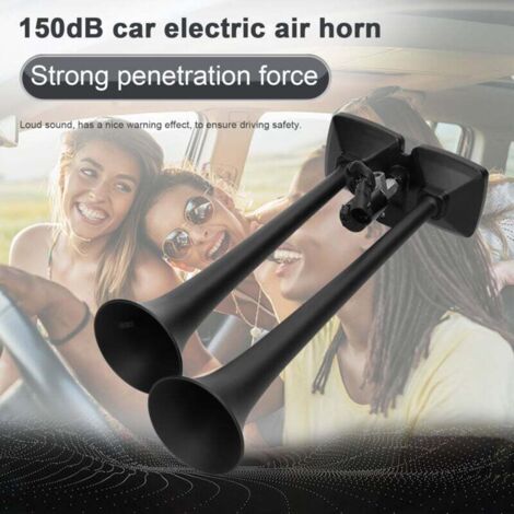 Zoternen 150 dB Dual Trumpet Air Horn Loud Electric 12-24V avec soupape d'électrovanne pour voiture de voiture RV Marine Boat (1/4)