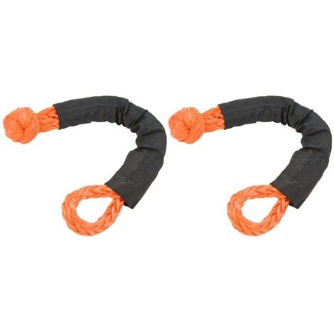Manille souple pour corde, 2 pièces, manille souple de récupération tout-terrain, résistance à la rupture de 35 tonnes, sangle de remorquage souple pour camions, gros SUV, véhicules tout-terrain (oran (1/4)
