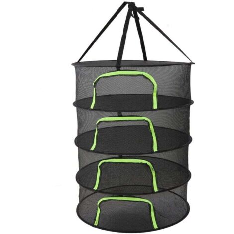 MARURY Filet De Séchage Suspendu 3 Couches Pour Plantes Herbes Fruits Légumes - Pliable Avec Fermetures à Glissière