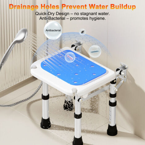 Tabouret De Douche Mobiclinic® Faro - Siège De Bain Réglable En Hauteur, Aluminium Léger, Antidérapant, Jusqu'à 135 Kg, Idéal Personnes Âgées Et Mobilité Réduite
