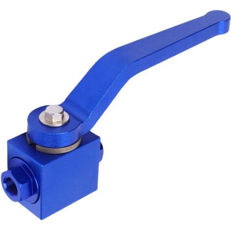 Zoternen Vanne d'arrêt de verrouillage de conduite de frein, couleur bleue, alliage d'aluminium, interface standard NPT 1/8 po, contrôle du débit de carburant (1/4)