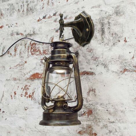 MAD Lampe à pétrole rétro Lampe à Pétrole Vintage Lanterne de Fer Lampe