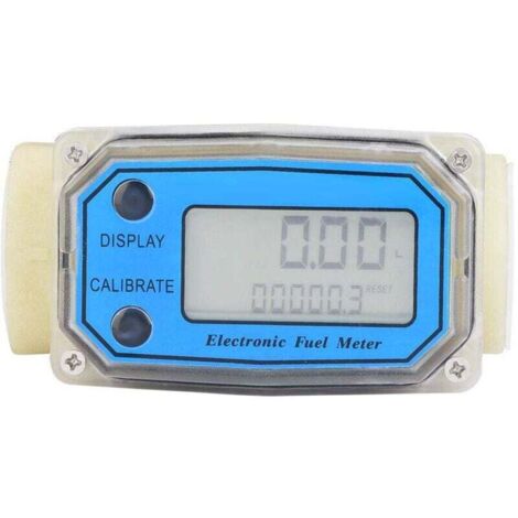 Compteur de débit de carburant de gazole de Digital, débitmètre de turbine 15-120L / min 1"compteur de débit d'eau de compteur de carburant diesel de NPT (1/4)