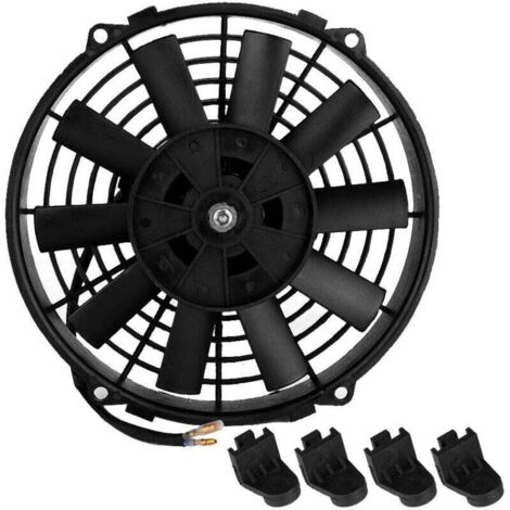 Ventilateur de voiture universel, ventilateur électronique de moteur de climatiseur de lame incurvée de 12V 80W 9inch