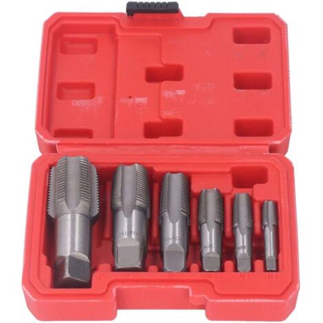 6 Pièces Robinet De Tuyau NPT 1in 3/4in 1/2in 3/8in 1/4in 1/8in Kit D Taraudage De Filetage En Acier Au Carbone Pour Tuyau En Pvc 92658751