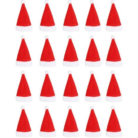 Lot De 30 Mini Chapeaux Et Foulards De Père Noël - Décoration De Noël Mignonne Pour Bonbons, Bouteilles, Arbre