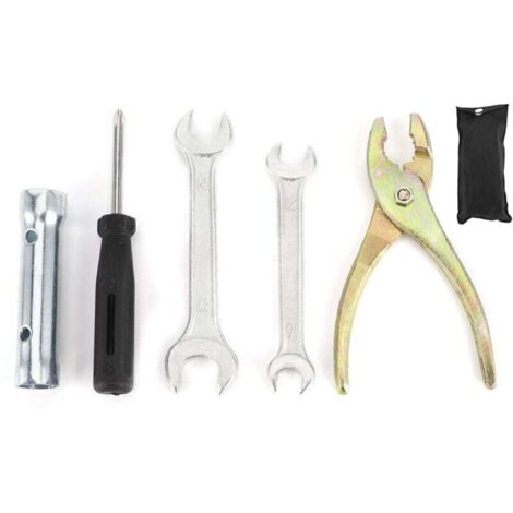 Kit d'outils de réparation de moto, kit d'outils de réparation de moto, kit d'outils de réparation de moto universel Qiilu clé en métal + tournevis + pince + jeu de douilles de bougie d'allumage (1/4)