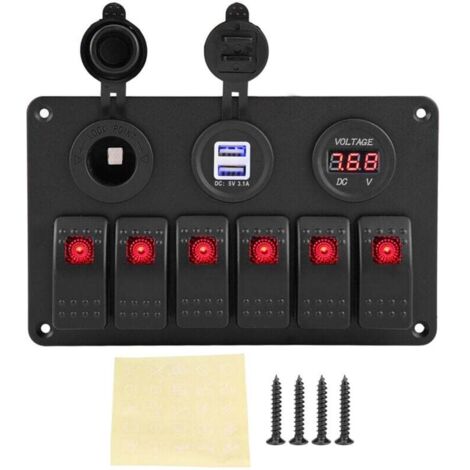 PANNEAU INTERRUPTEUR À bascule lumière LED bleue 2 3 4 5 6 8 position pour bat EUR 19,22 - FR