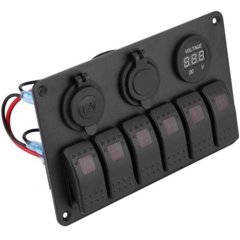 KIMISS 6 Gang Étanche ON-OFF Interrupteur À Bascule Panneau Double Prise De Charge USB Chargeur
