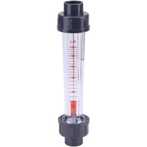 100-1000L / H Débitmètre Coudé Tube en Plastique Rotamètre d'Eau Instantané LZS-15 Débitmètre Liquide Flotteur Double Fil Connecteur Femelle pour DN 15 Tube,A (1/4)