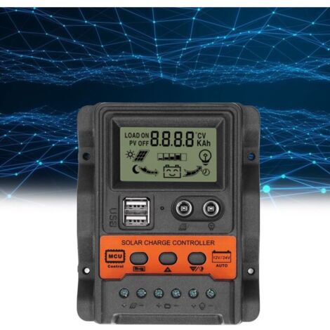Régulateur Solaire 60A MPPT 12V/24V – Contrôleur Intelligent Avec LCD, USB, Protections Multiples Pour Panneaux Solaires