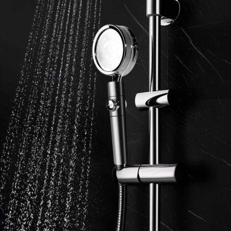 Zloog - Pommeau De Douche Noir Haute Pression 5 Modes Réglables