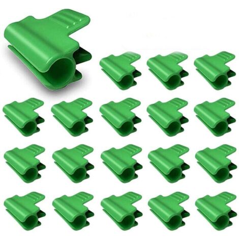 Lot de 35 clips pour serre de jardin,clips pour tube d'ombrage de jardin et 1 sac à cordon pour support saisonnier des plantes, filet à oiseaux, accessoires en tissu d'ombrage (15-16mm) (1/4)