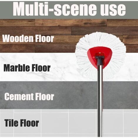 O-Cedar EasyWring Spin Mop – Balai à Franges Microfibre Avec Seau Essorage à Pédale + 4 Recharges Supplémentaires