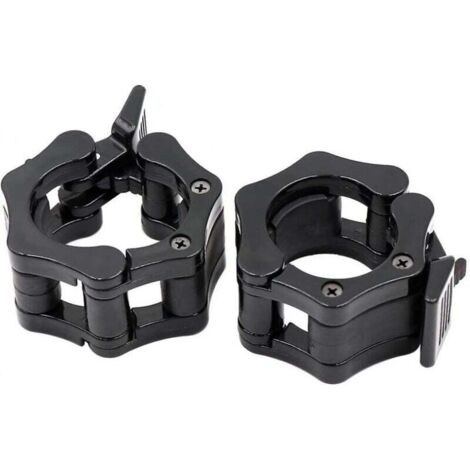 Paquet de 2 pinces à haltères olympiques 2 ", verrous à dégagement rapide pour le sport, l'haltérophilie, l'entraînement physique, noir (1/4)