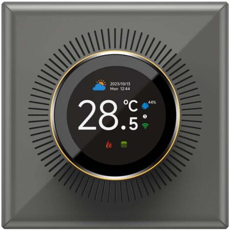 Thermostat intelligent TUYA pour la maison, écran 1.32 pouces, contrôleur de température WIFI avec 7 lumières ambiantes, chauffage de l'eau/sol électrique/chaudière à gaz