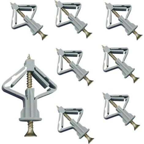 150 Pièces Chevilles pour Plaque de Plâtre, Chevilles avec Vis pour Plaques de Plâtre, Fixations Murales en Plâtre, Fixations Murales Creuses, pour Installation Murale en Plaque de Plâtre (1/4)