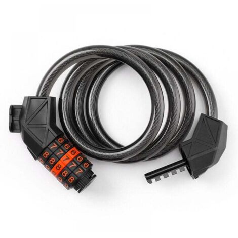 SWANEW Antivol Velo, Cadenas à code, 5 Chiffres Intelligente Code noir Câble Antivol pour Vélo