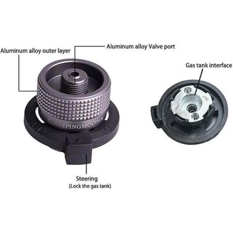 Lot de 2 adaptateurs de bouteille de gaz pour réchaud de camping - Convertisseur de four pour bidon de butane vers cartouche de gaz à vis (orange, 2 pièces