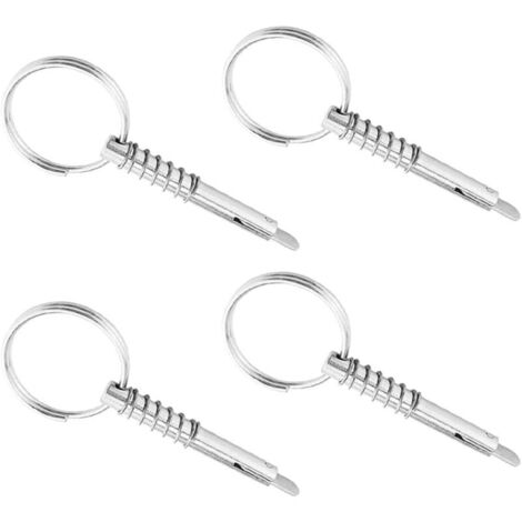 4 Pièces Goupilles à Dégagement Rapide, 1/4 Pouce Goupilles Rapides en Acier Inoxydable 316 Goupilles Supérieures pour Bimini Quincaillerie Marine,Argent,6.3mm x 51mm (1/4)
