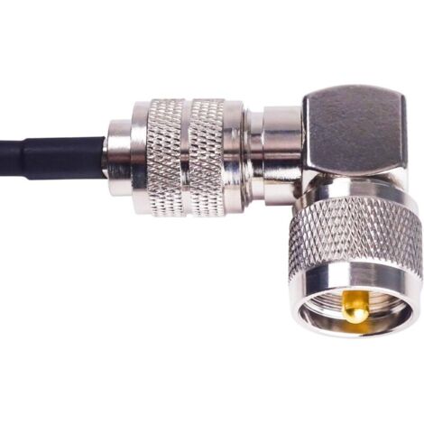 TengKo Adaptateur Câble RG316 Coaxial RF UHF Femelle SO239 à MCX Angle Droit 0,7 Pi