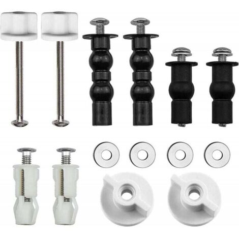 Fixations de charnière de siège de toilette, 5 paires de charnière à vis extensible en caoutchouc pour couvercle de toilette (1/4)