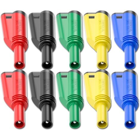 Lot de 10 fiches bananes empilables sans soudure J.10028 4 mm pour