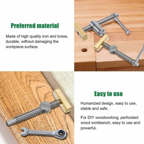 Serre Joint Etabli Lot De 2 Pinces De Serrage Rapides Pour Établi De Table Avec 4 Chiens De Banc Pour Trou De 20 Mm Butee Etabli De Positionnement A Faire Soi Meme