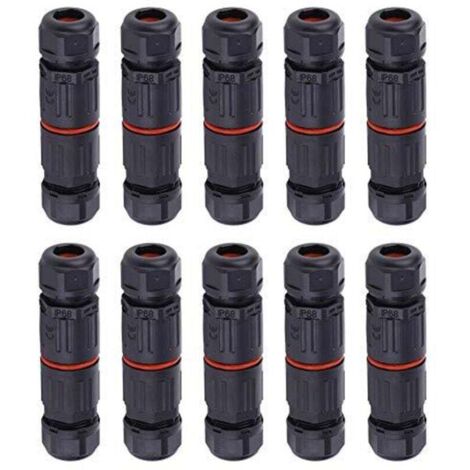 10PCS Connecteur de câble étanche IP68, 0.5mm²2.0mm² connecteur de câble pour boîte de jonction à 3 broches pour les fontaines extérieures, les aquariums paysagers, l'éclairage public (1/4)