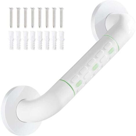Barre D'appui WC, Barres D'appui de Salle de Bain avec Antidérapante, Poignée de Acier Inox, de Maintien Douche avec Cercles lumineux-avec Bride de Recouvrement,30 CM modunful