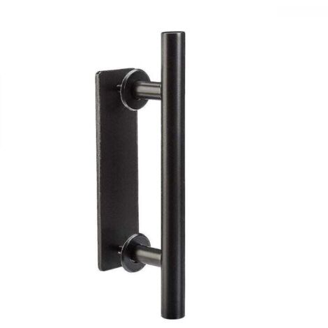 Ensemble de portes - Porte à barre droite Porte coulissante intérieure circulaire noire (1/4)
