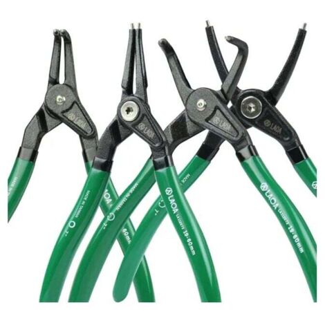 Jeu de 4 Pinces à Circlips multifonction 180mm, pince à anneau de serrage d'arbre, pince de retenue par pointe droite incurvée, type externe/interne, 4-40/4-60/5-28/5-40mm (1/4)