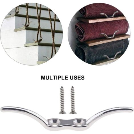 4 Crochets Taquets Corde Bateau 4.5 Pouces Acier Inox 316 Marin + 8 Vis – Marine Grade