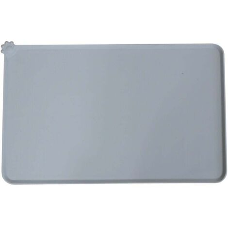 1 PC Tapis d'alimentation en silicone pour bols pour chiens et chats, plateau de nourriture pour animaux de compagnie imperméable avec bords (1/4)