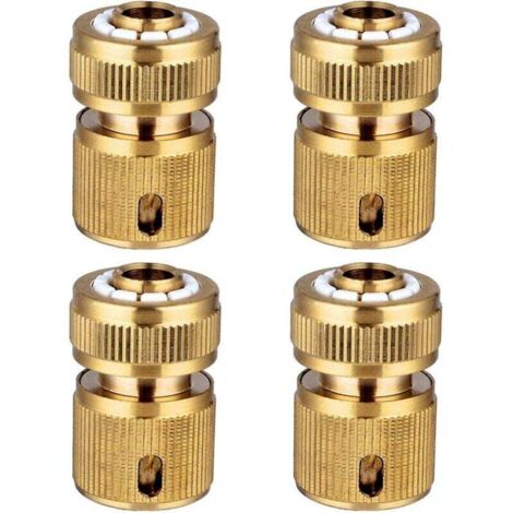 Connecteurs rapides pour tuyau d'arrosage en laiton, 4 pièces, connecteurs rapides pour tuyau d'arrosage 1/2" (1/4)