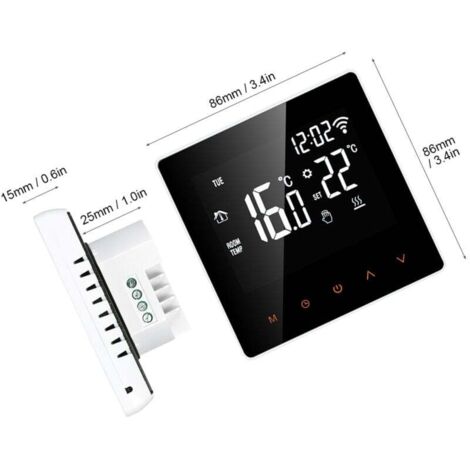 Thermostat intelligent Wi-Fi, contrôleur de température numérique, contrôle par application, écran LCD, écran tactile, chauffage au sol électrique programmable pour la maison, l'école, le burea