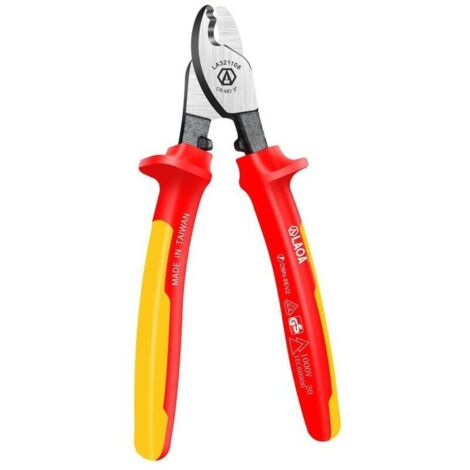 – Pince Coupante Diagonale, coupe-cable isolé VDE, dénudeur de fil, empileurs de cables isolés, ciseaux d'électricien 1000V (1/4)