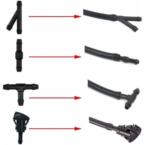 Kit Réparation Tuyau Lave-Glace Universel 5m – PVC Durable + Connecteurs I/Y/T + 2 Buses, Pour Voiture, Camion, SUV
