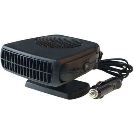 Chauffage de voiture 12 V, ventilateur de refroidissement automatique en plastique en métal 150 W, radiateur soufflant portable, Désembeur, base à 360 degrés pour voiture(Gris noir