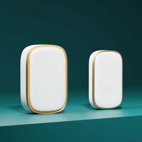 Sonnette sans fil, portée de 1 000 pieds, assez forte avec 5 niveaux de volume et mode silencieux, LED de sonnette clignotante (1/4)